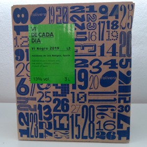 vi de cada dia negre bag in box 3 litres L'Olivera